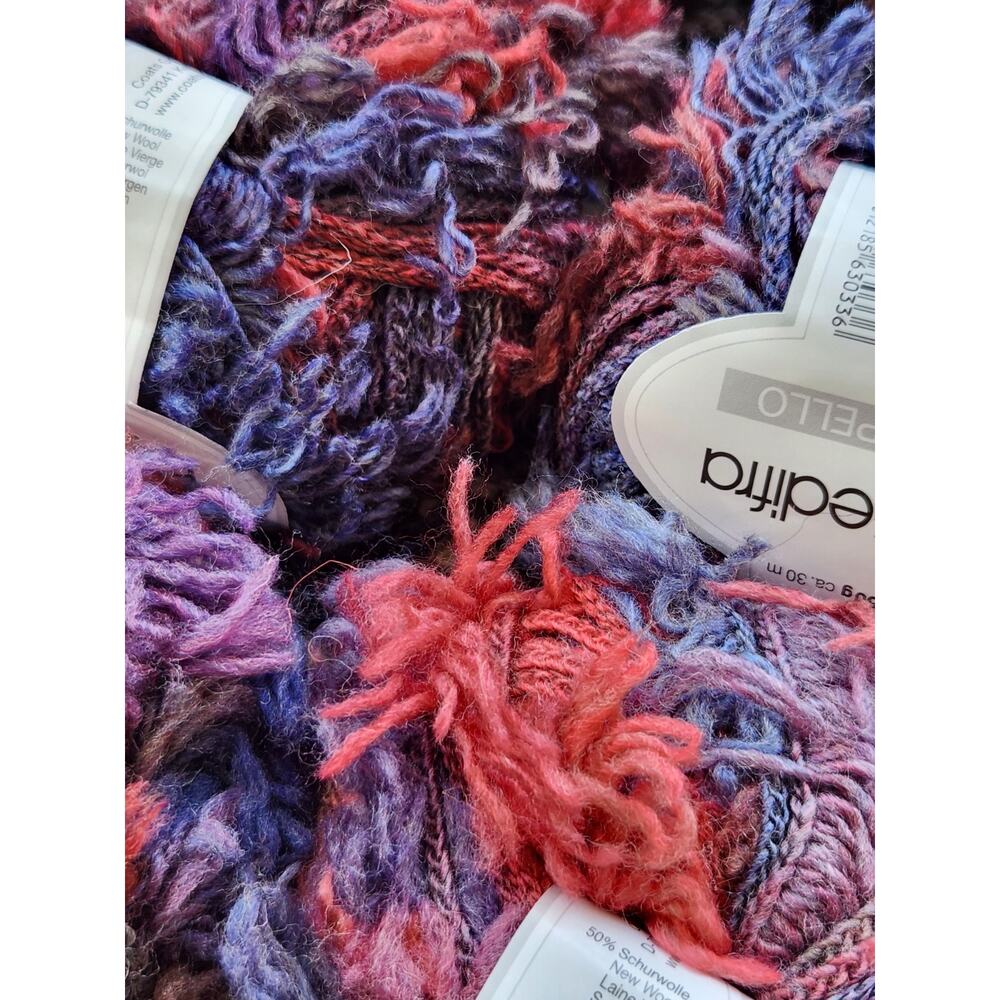 Gedifra Chapello Yarn Lot 8 Skeins Wool Blend Italy Textured Eyelash Yarn - Picture 8 of 8